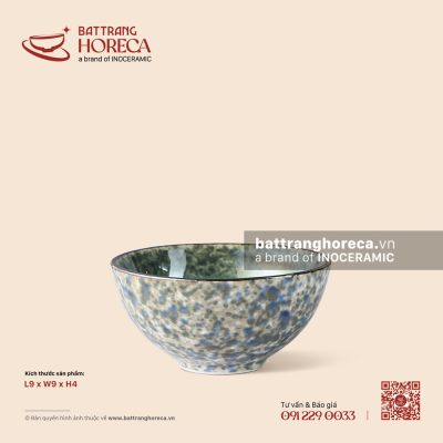 Bát (chén) mắm cao 9cm – Lam Hải – Men hoả biến