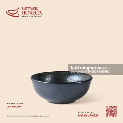 Bát (chén) mắm cao 9cm – Thiết Huyền – Men hoả biến