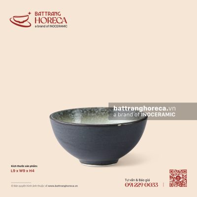 Bát (chén) mắm cao 9cm – Băng Dạ – Men hoả biến