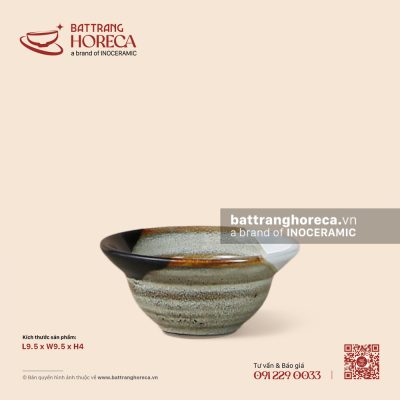 Bát (chén) mắm yêu 9.5cm – Địa Nhã – Men hoả biến