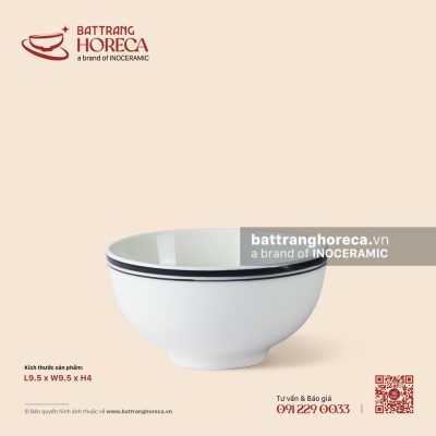 Bát (chén) súp 9,5cm – Tịnh Tuyến – Men ngà