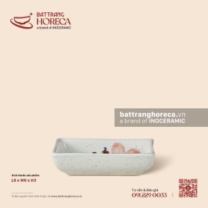 Bát (đĩa) gia vị chữ nhật 9 x 6cm - Hoa Ban