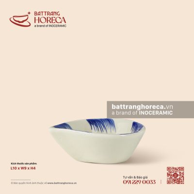 Bát (đĩa) gia vị đào 10 x 9cm – Hương Đồng – Men ngà