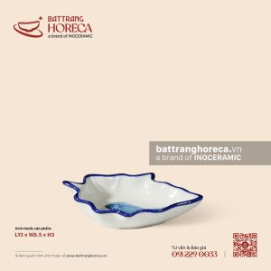 Bát (đĩa) gia vị lá 13 x 8.5cm - Lam Ngư