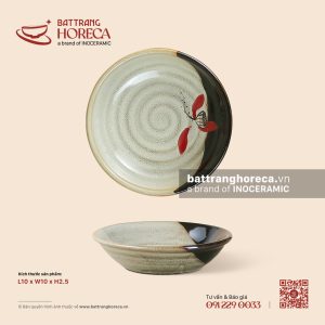 Bát (đĩa) gia vị tròn 10cm – Hạ Liên – Men hoả biến