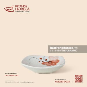 Bát (đĩa) gia vị vuông ảo 8.5cm - Hoa Ban
