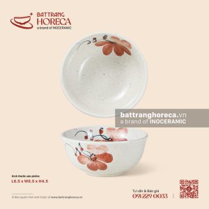 Bát (đĩa) mắm tròn 8.5cm – Hoa Ban – Men tấm