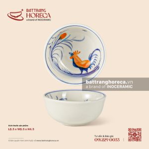 Bát (đĩa) mắm tròn 8.5cm – Ô Kê – Men ngà
