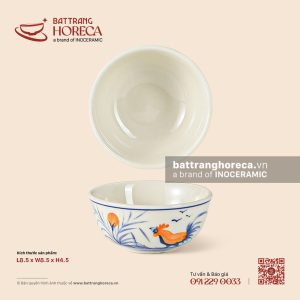 Bát (đĩa) mắm tròn 8.5cm – Ô Kê – Men ngà