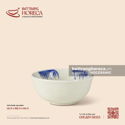 Bát (đĩa) mắm tròn 8.5cm – Hương Đồng – Men ngà