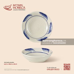 Bát (đĩa) muối tròn sâu lòng 8.5cm – Hương Đồng – Men ngà