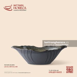 Bát gà 31,5 x 17,5cm - Băng Dạ - Men hoả biến