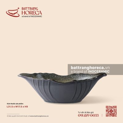 Bát gà 31,5 x 17,5cm – Băng Dạ – Men hoả biến