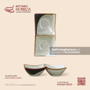 Bát mắm đôi 15.5 x 7.5cm - Địa Nhã - Men hoả biến