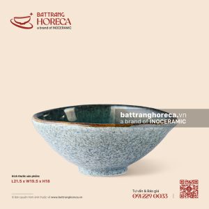 Bát méo (bát Nhật) 21,5 x 19,5cm - Lam Hải