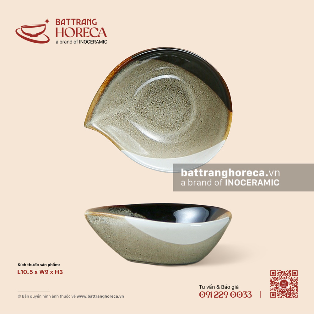 Bát quả đào 10.5 x 9cm - Địa Nhã - Men hoả biến - Bát Tràng Horeca Bát quả đào 10.5 x 9cm - Địa Nhã - Men hoả biến