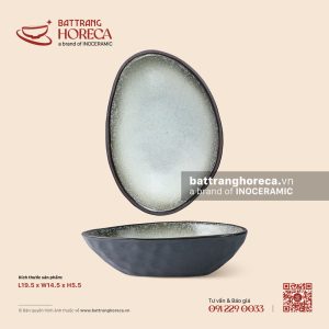 Bát quả xoài 19,5 x 14,5cm – Băng Dạ – Men hoả biến