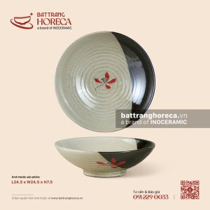 Bát salad 24.5cm – Hạ Liên – Men hoả biến