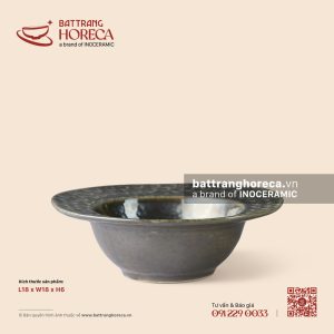 Bát sâu vành cườm 18cm - Huyền Kim - Men hoả biến