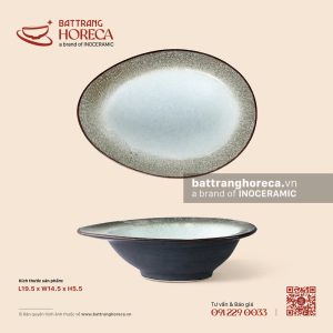Bát trứng (bầu dục vành) 19.5 x 14.5cm - Băng Dạ - Bát Tràng Horeca Bát trứng (bầu dục vành) 19.5 x 14.5cm - Băng Dạ