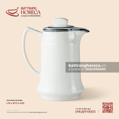 Bình đựng nước 18 x 13cm – Tịnh Tuyến – Men ngà