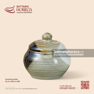 Bình đường tròn kèm thìa 6.5 x 6.5cm - Địa Nhã