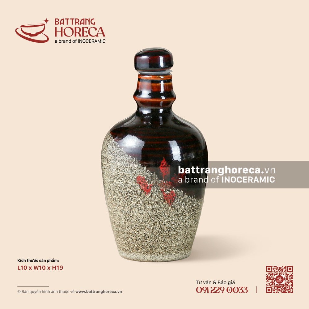 Bình (nậm) rượu 550ml - Hạ Liên - Bát Tràng Horeca Bình (nậm) rượu 550ml - Hạ Liên