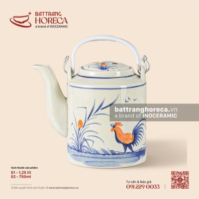 Bộ ấm tích – Ô Kê – Men ngà