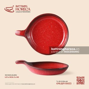 Chảo cán 21 x 26,5cm - Hồng Ngọc (Ruby) - Men hoả biến