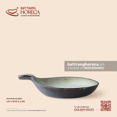 Chảo cán 21 x 26,5cm – Băng Dạ – Men hoả biến