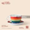 Cốc espresso quai tim 6,5 x 9cm - Cầu Vồng - Men màu