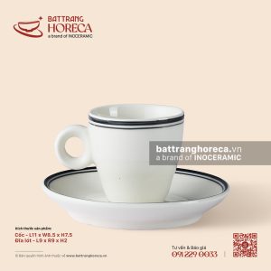 Cốc espresso quai tròn 11 x 8,5cm - Tịnh Tuyến - Men ngà