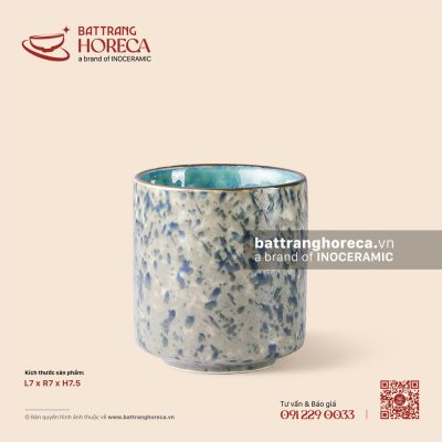 Cốc trà xanh 7cm – Tinh Vân – Men hoả biến