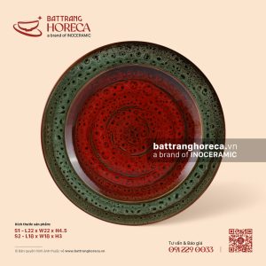 Đĩa 2 lá sâu lòng - Dưa Hấu