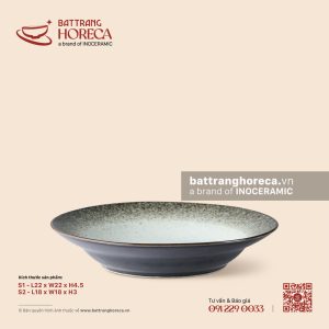 Đĩa 2 lá sâu lòng - Băng Dạ - Men hoả biến