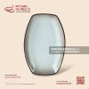 Đĩa bầu dục cắt hai đầu 25,5 x 18,5cm - Băng Dạ - Men hoả biến