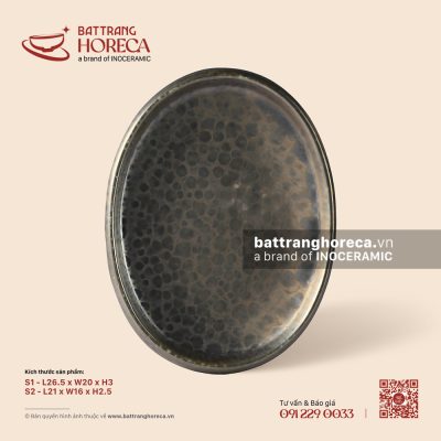 Đĩa bầu dục gờ – Huyền Kim – Men hoả biến