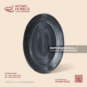 Đĩa bầu dục lá - Huyền Dạ - Men hoả biến