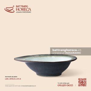 Đĩa bầu dục nhọn (đĩa trứng) 26 x 18,5cm - Băng Dạ - Men hoả biến