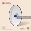 Đĩa bầu dục (oval) gờ - Lam Ngư - Bát Tràng Horeca Đĩa bầu dục (oval) gờ - Lam Ngư