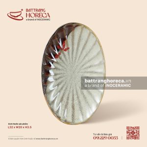 Đĩa bầu dục (oval) múi 32 x 20cm - Hạ Liên