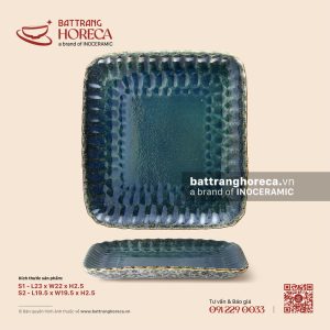Đĩa bích quy – Lam Hải – Men hoả biến