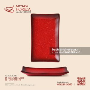 Đĩa chữ nhật ảo - Hồng Ngọc (Ruby) - Men hoả biến