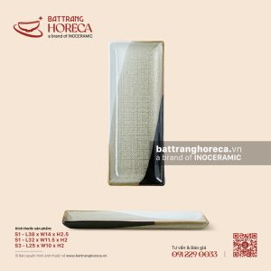 Đĩa chữ nhật dài - Địa Nhã - Men hoả biến