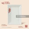 Đĩa chữ nhật miệng lượn - Hoa Ban