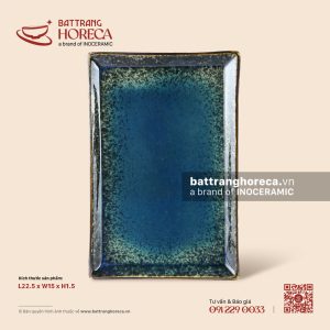 Đĩa chữ nhật thành cao 22,5 x 15cm - Lam Hải