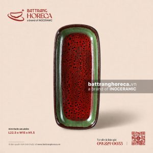 Đĩa chữ nhật thành cao 22,5 x 15cm - Dưa Hấu