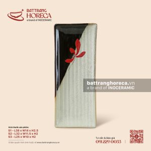 Đĩa chữ nhật vân chuối dài - Hạ Liên