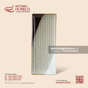 Đĩa chữ nhật vân chuối dài - Địa Nhã