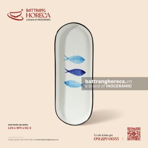 Đĩa dài sâu lòng 30 x 11.5cm - Lam Ngư